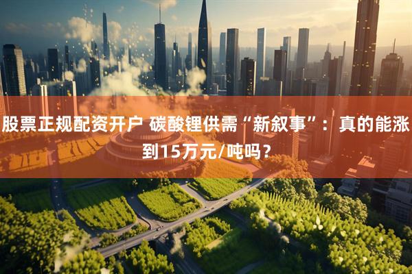 股票正规配资开户 碳酸锂供需“新叙事”：真的能涨到15万元/吨吗？